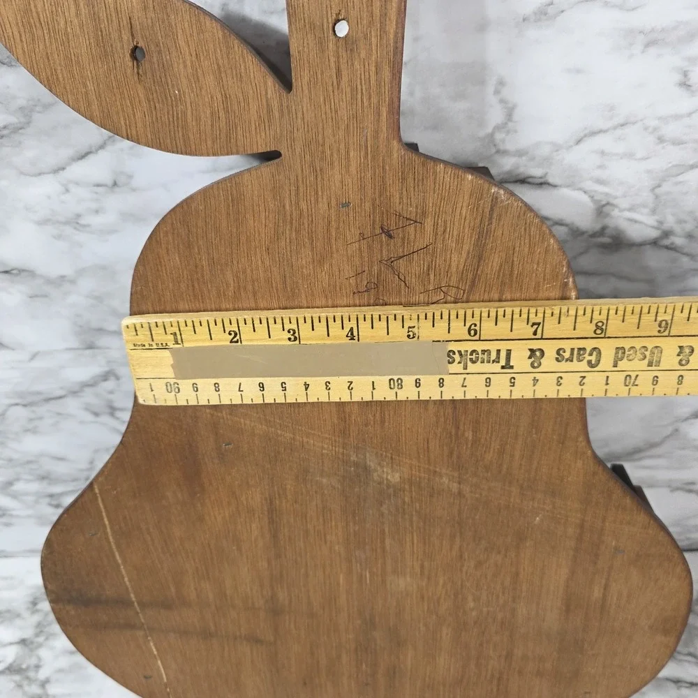 Vtg Pear Shaped Wood Wall Hanging Curio Trinket Shadow Box Cottage Core Read Des